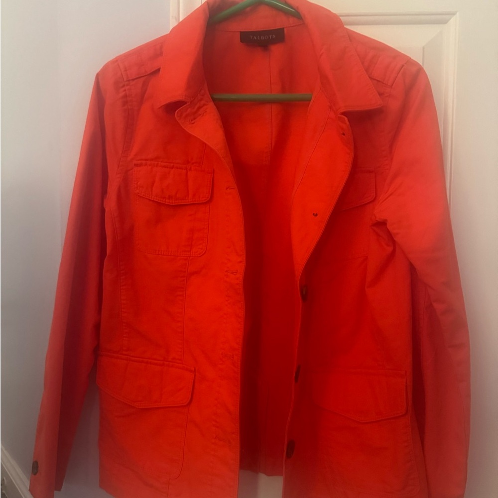NEW - back vent still sewn shut - lost tag!Talbots Orange Blazer, cargo Jacket
